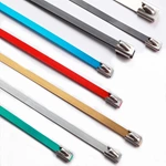 Plastic Sprayed Colorful Stainless Steel Metal Wire Zip Cable Ties Wraps