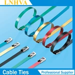 Plastic Sprayed Colorful Stainless Steel Metal Wire Zip Cable Ties Wraps