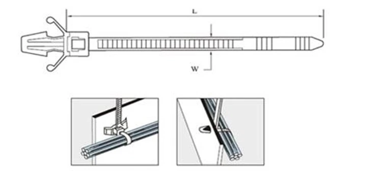 Push Mount Wire Tie Nylon Zip Cable Ties