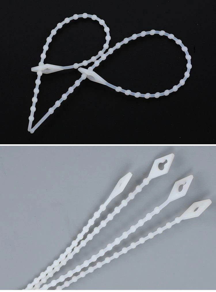 3*180 Beaded Adjustable Knot Ball Releasable Plastic Cable Ties