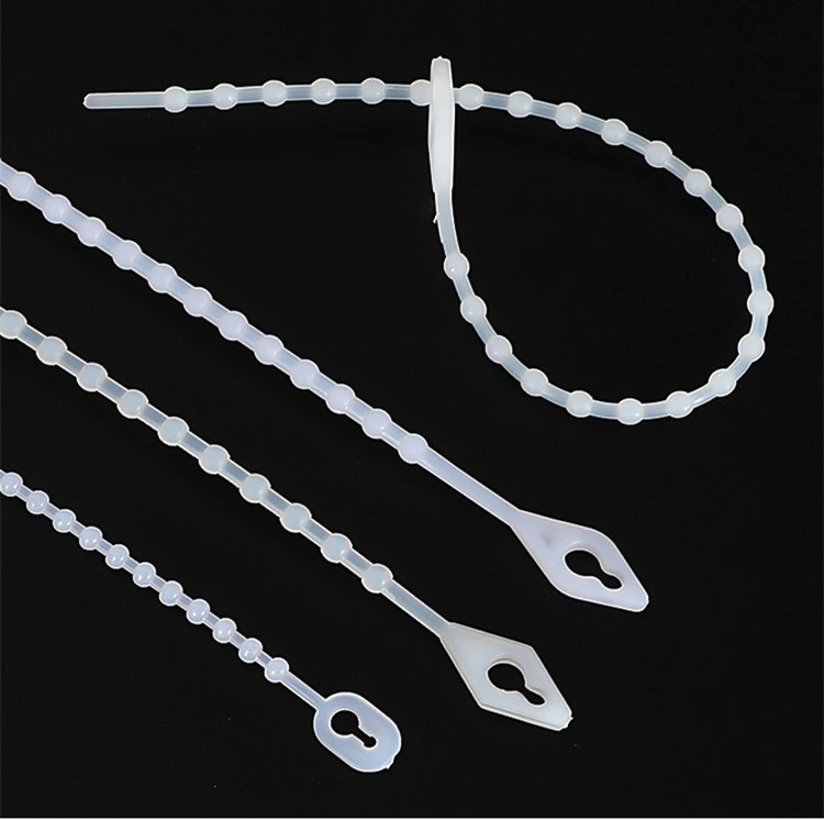 3*180 Beaded Adjustable Knot Ball Releasable Plastic Cable Ties