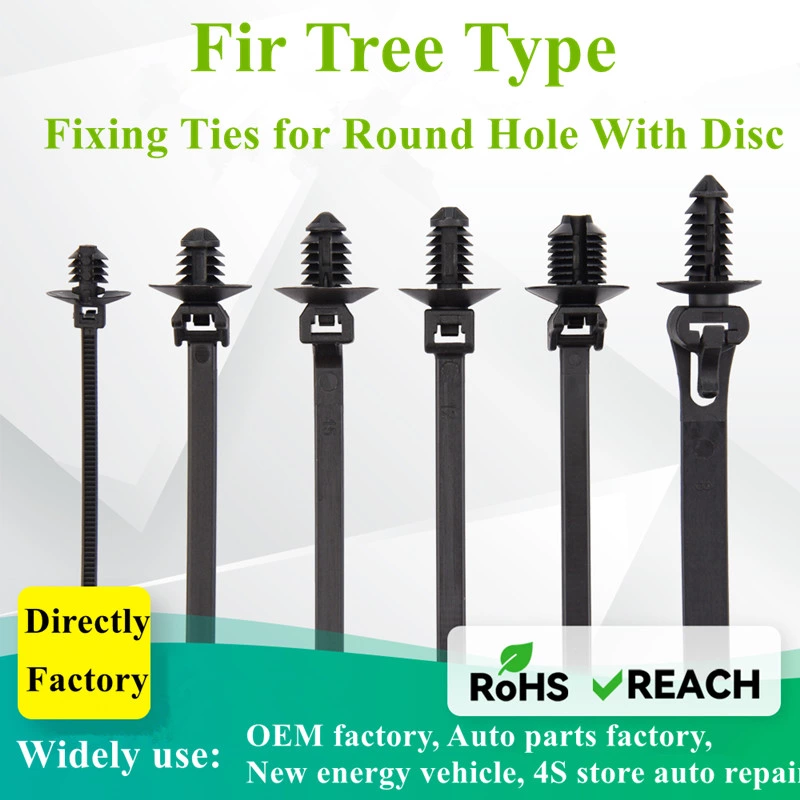 Fir Tree Type Plastic Pushing Mounts Zip Ties