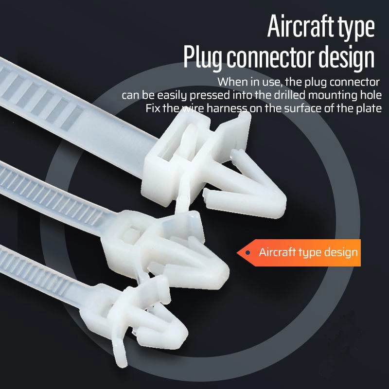 Manufacture Self Locking Plastic Push Mount Head Tie Nylon Cable Zip Ties