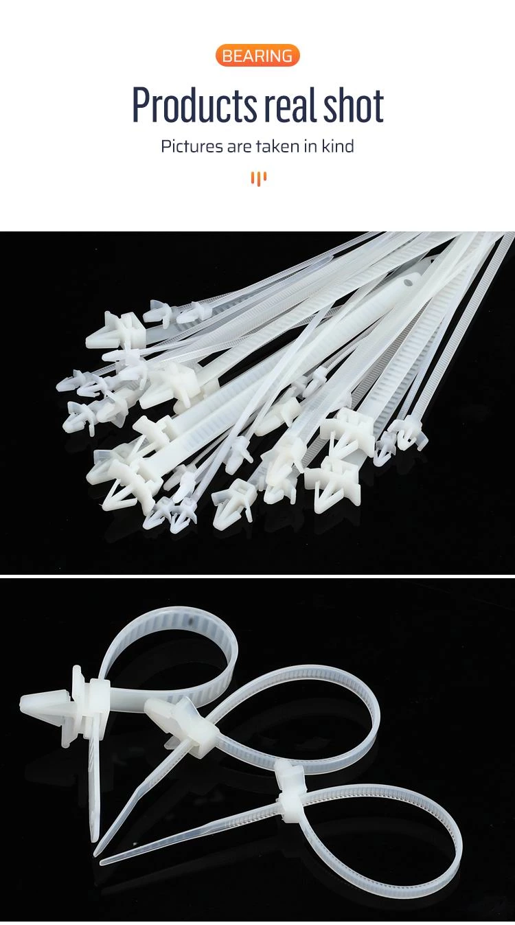 Manufacture Self Locking Plastic Push Mount Head Tie Nylon Cable Zip Ties