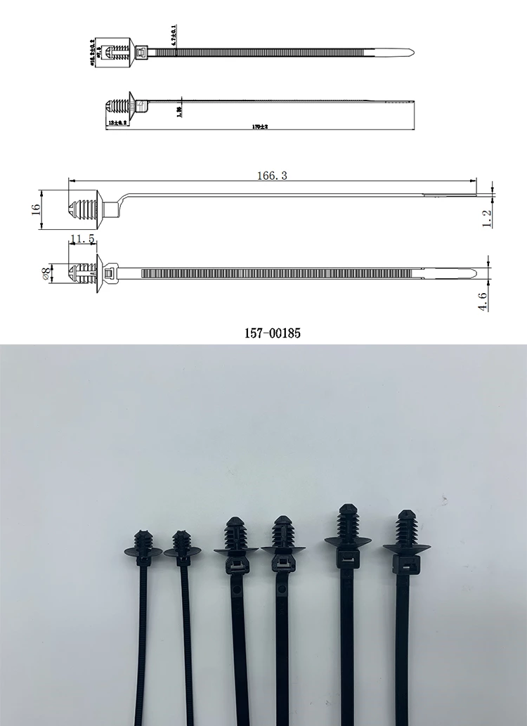 Screw Thread Head Fixing Push Mounts Zip Ties