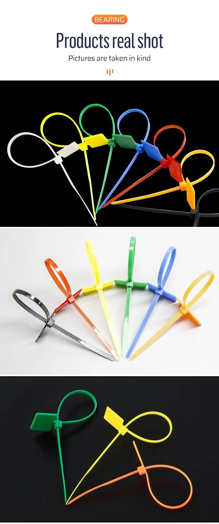 Coloful Nylon Cable Marker Zip Ties Tags