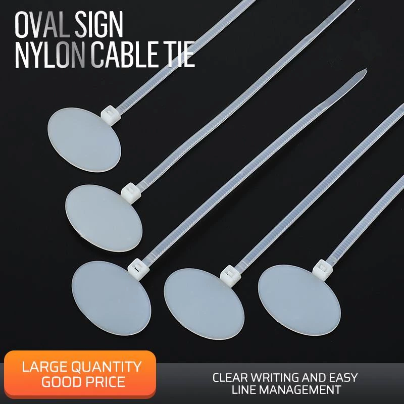 Oval Sign Type Label Nylon Cable Ties Marker Tags