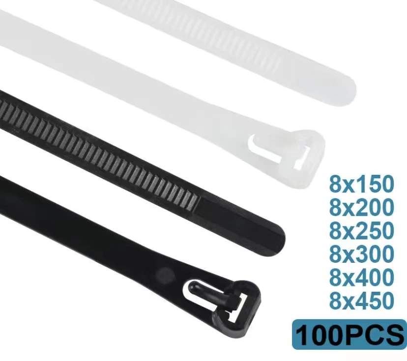 Releasable/Reusable Nylon Cable Ties Plastic Tie Cable For Wires