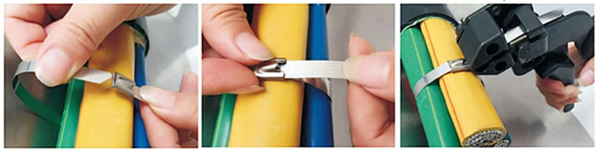 Self locking Stainless Steel Sus Cable Ties With Metal Lock