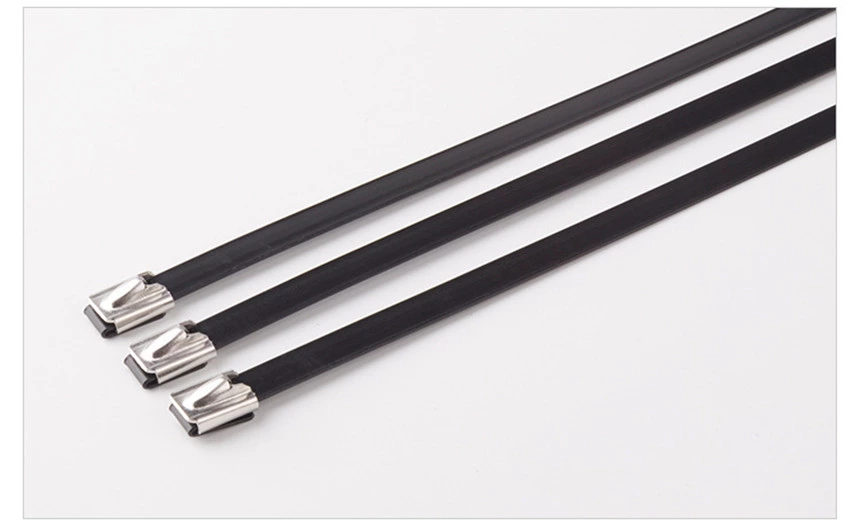 UV Resistant Fire Rated Plastic Coated Stainless Steel Zip Cable Ties