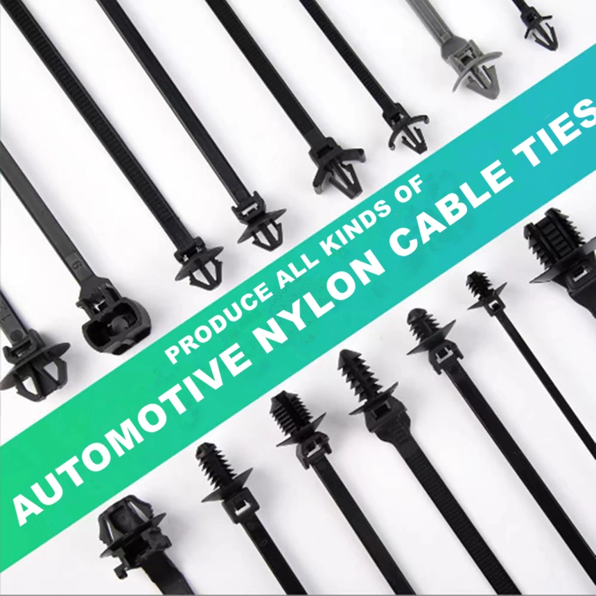 Automotive Push Mounted Wire Harness Zip Cable Ties