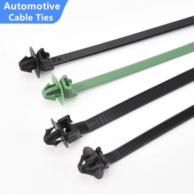 Automobile Plastic Push Mount Round Head Tie Nylon Cable Zip Ties