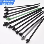 Automobile Plastic Push Mount Round Head Tie Nylon Cable Zip Ties