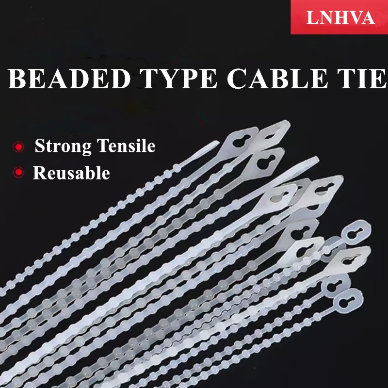 Beaded Knot Ball Type Reusable Plastic Cable Zip Ties 3*100mm