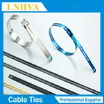 Releasable PVC Coated Metal Stainless Steel Zip Cable Ties With Buckle