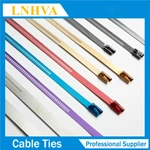 Releasable PVC Coated Metal Stainless Steel Zip Cable Ties With Buckle