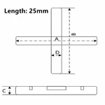 25mm Length Ceramic Tile Leveling System Cross Spacer