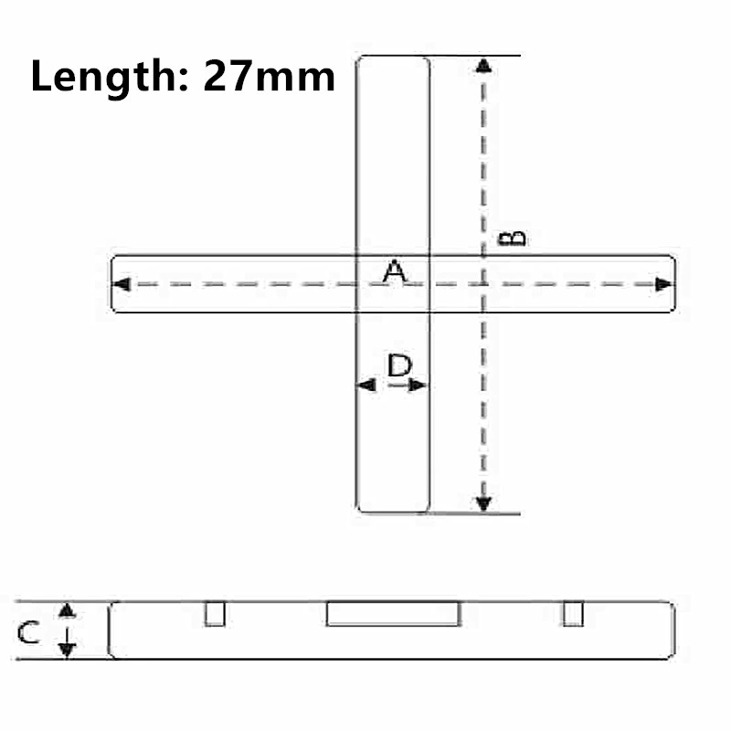 27mm Length Ceramic Tile Leveling System Cross Spacer