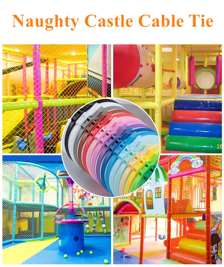 Naughty Castle Binding Sponge Sheath Plastic Cable Zip Ties For Children Playground