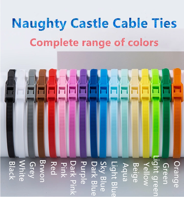 Multi-color Naughty Castle/Fort Children Playground Security Plastic Cable Zip Ties