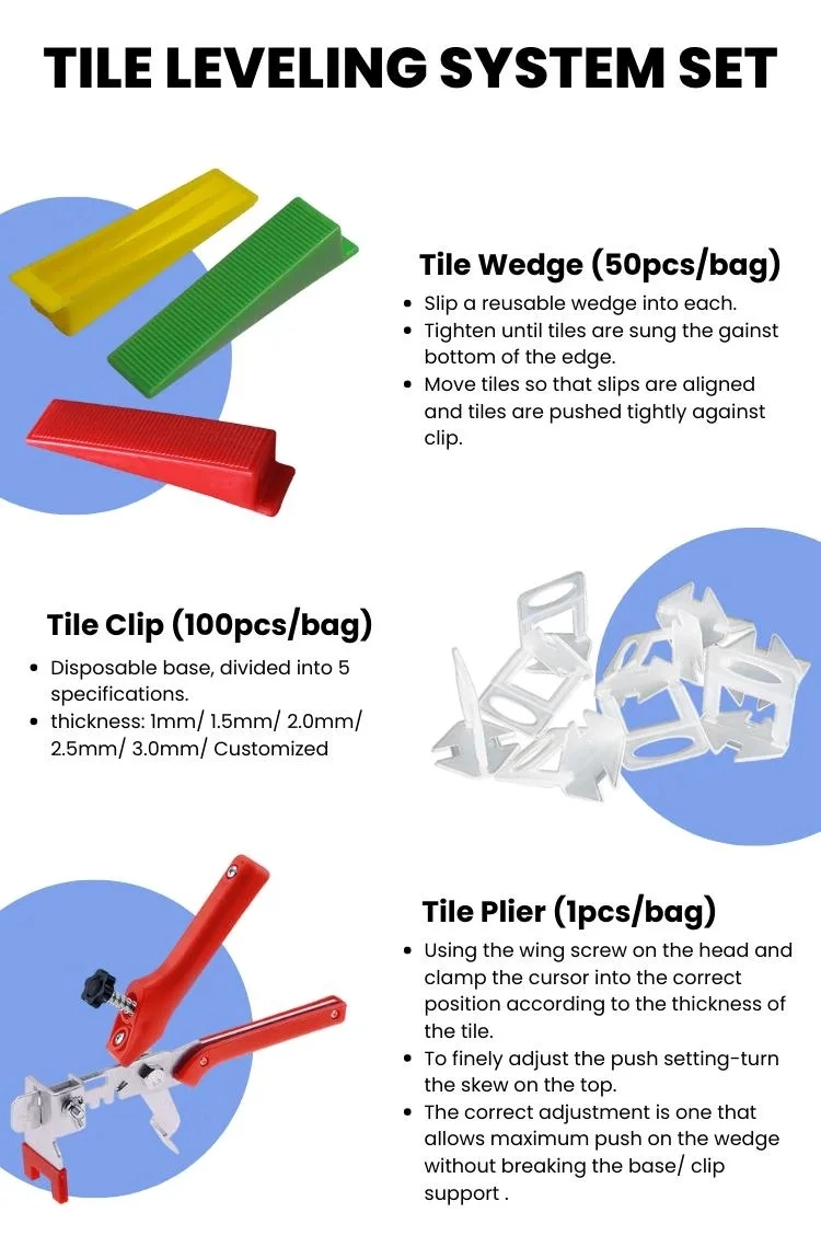 Tile Leveling Tools Clip and Wedges