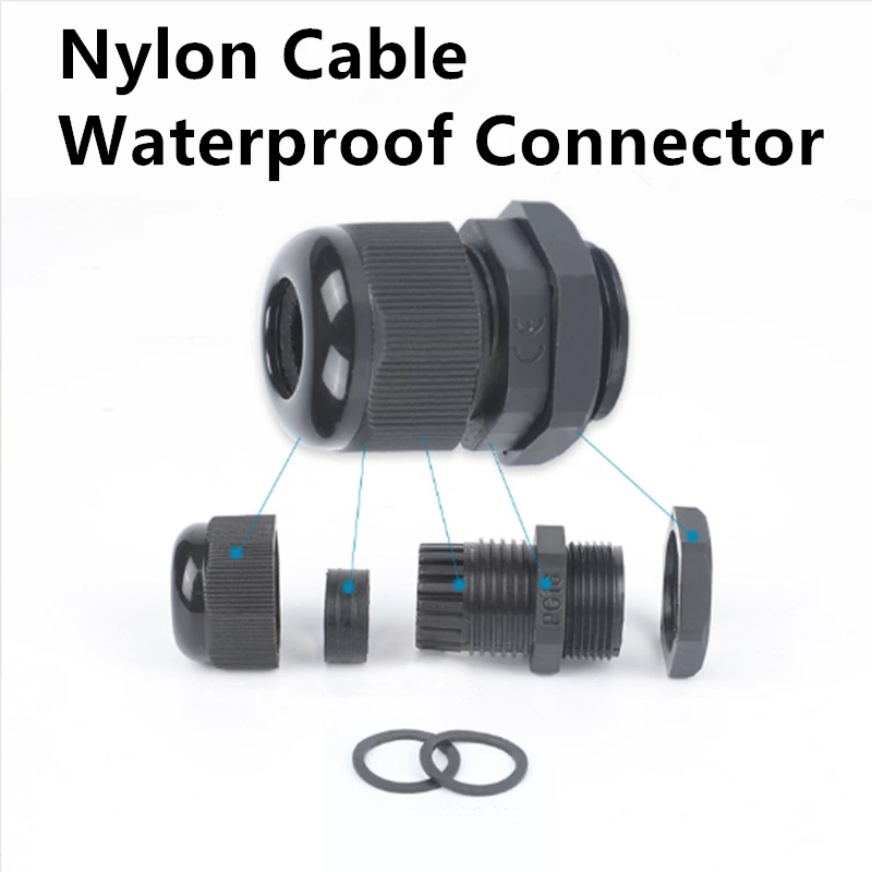 IP68 Pg Nylon Cable Glands Waterproof Plastic Cable Joint