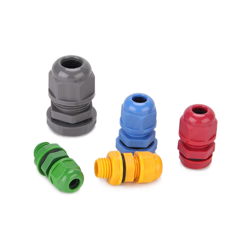 Pg9 Nylon Cable Glands Waterproof Plastic Grey Wire Protector Joints