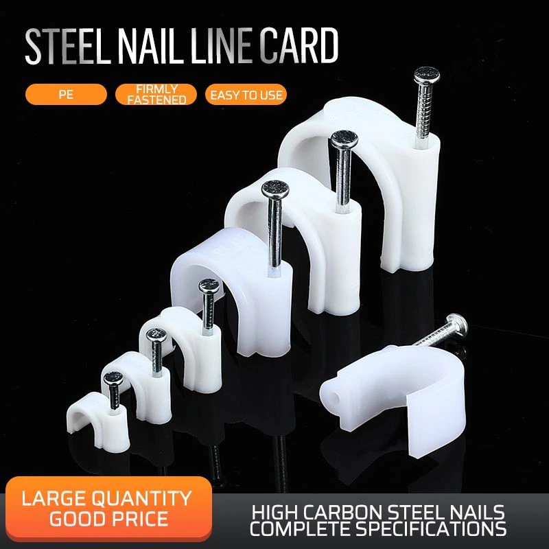 Steel Nail Plastic Round Wire Clips